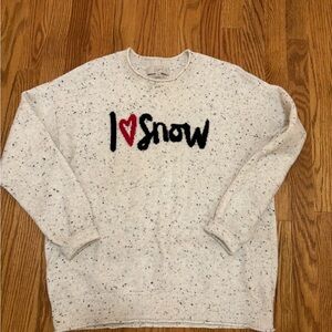 LOFT Cream Speckled Knit Sweater